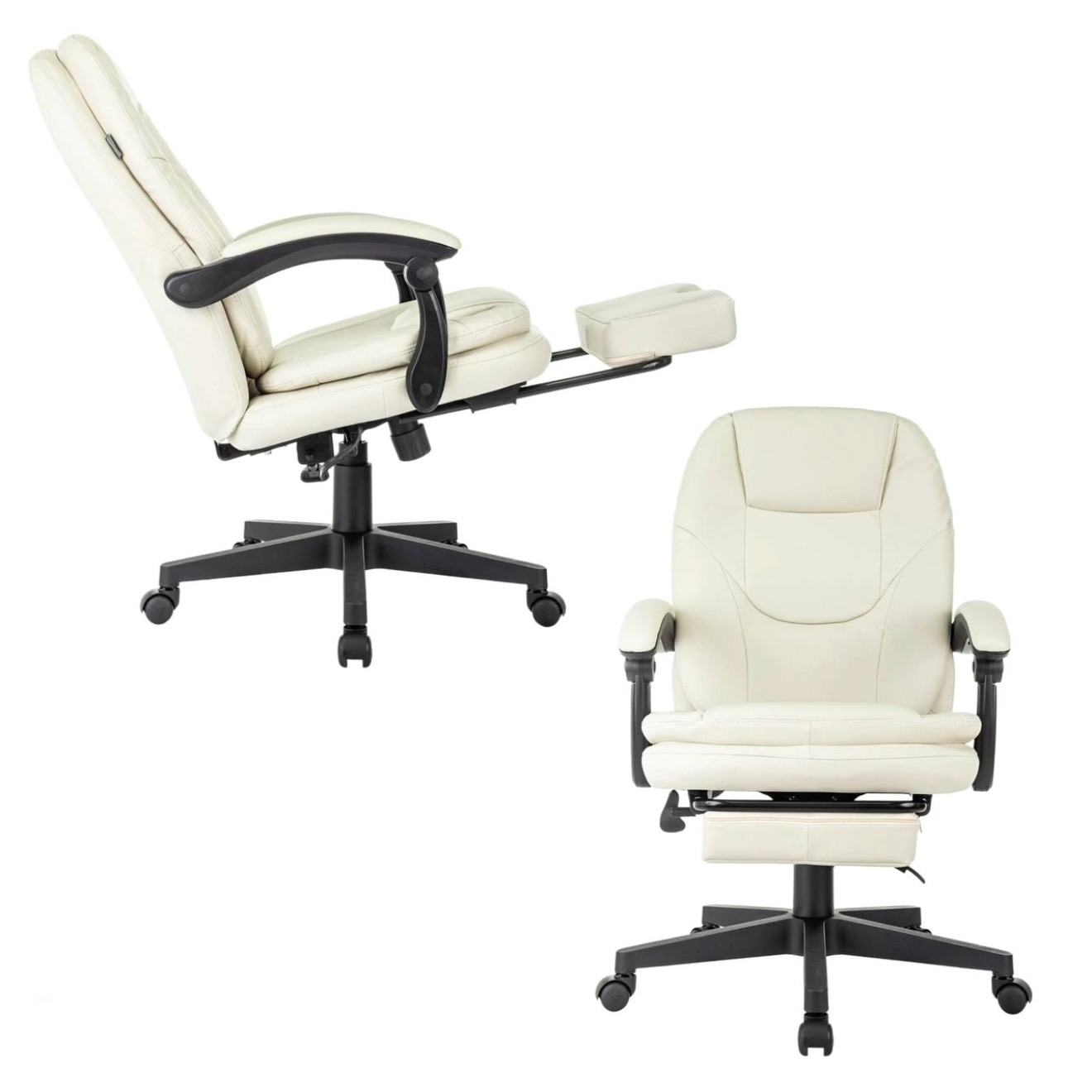 Кресло офисное синхромеханизм (экокожа, бежевое)